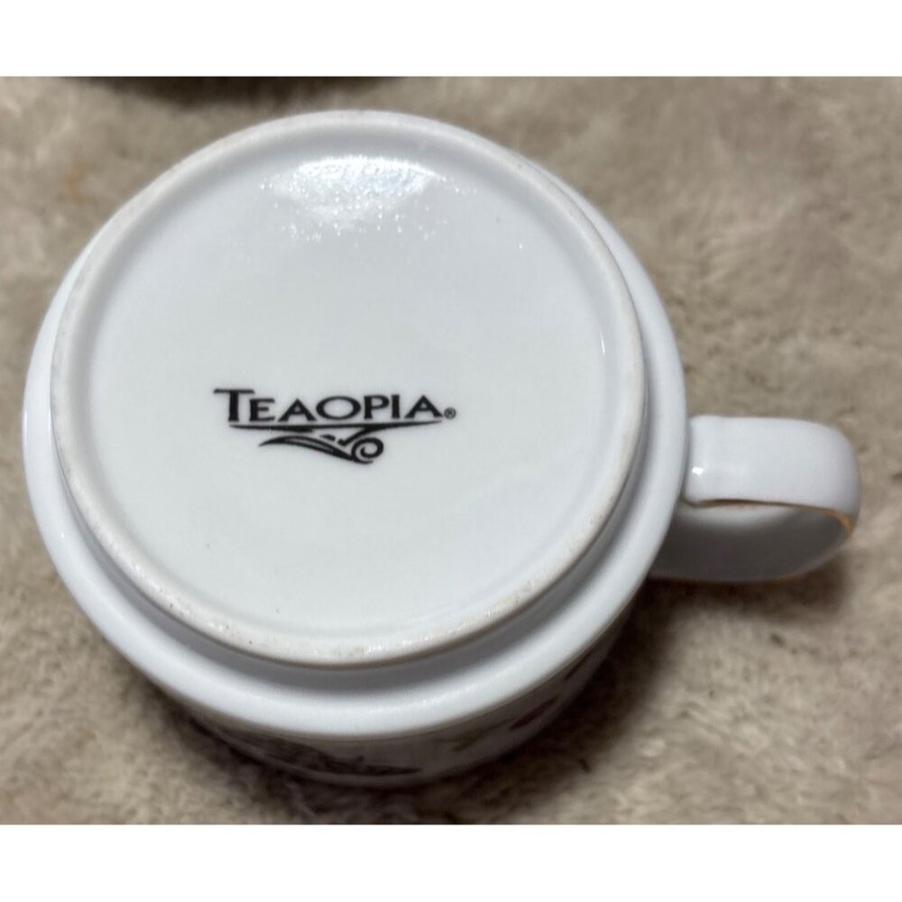 Teaopia Butterfly Tea Cup & Saucer Set of 2 Porcelain Bees Floral - Picture 11 of 13